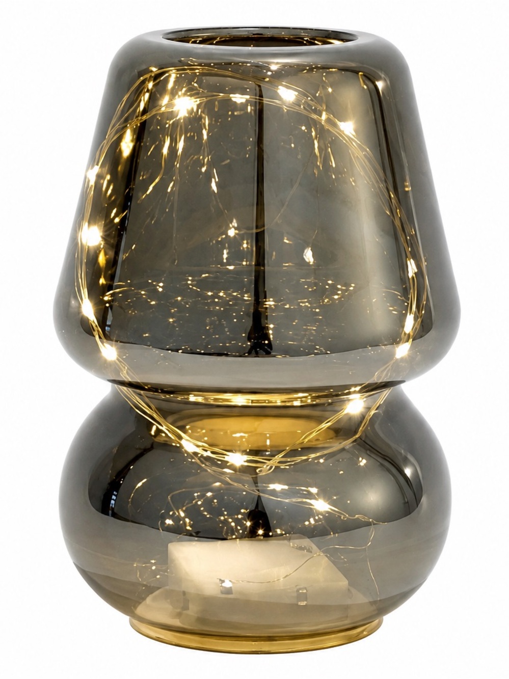 Urban Shop Chrome Glass Mushroom Lamp – 5” W x 7.5” H NIB Modern Aesthetic Decor